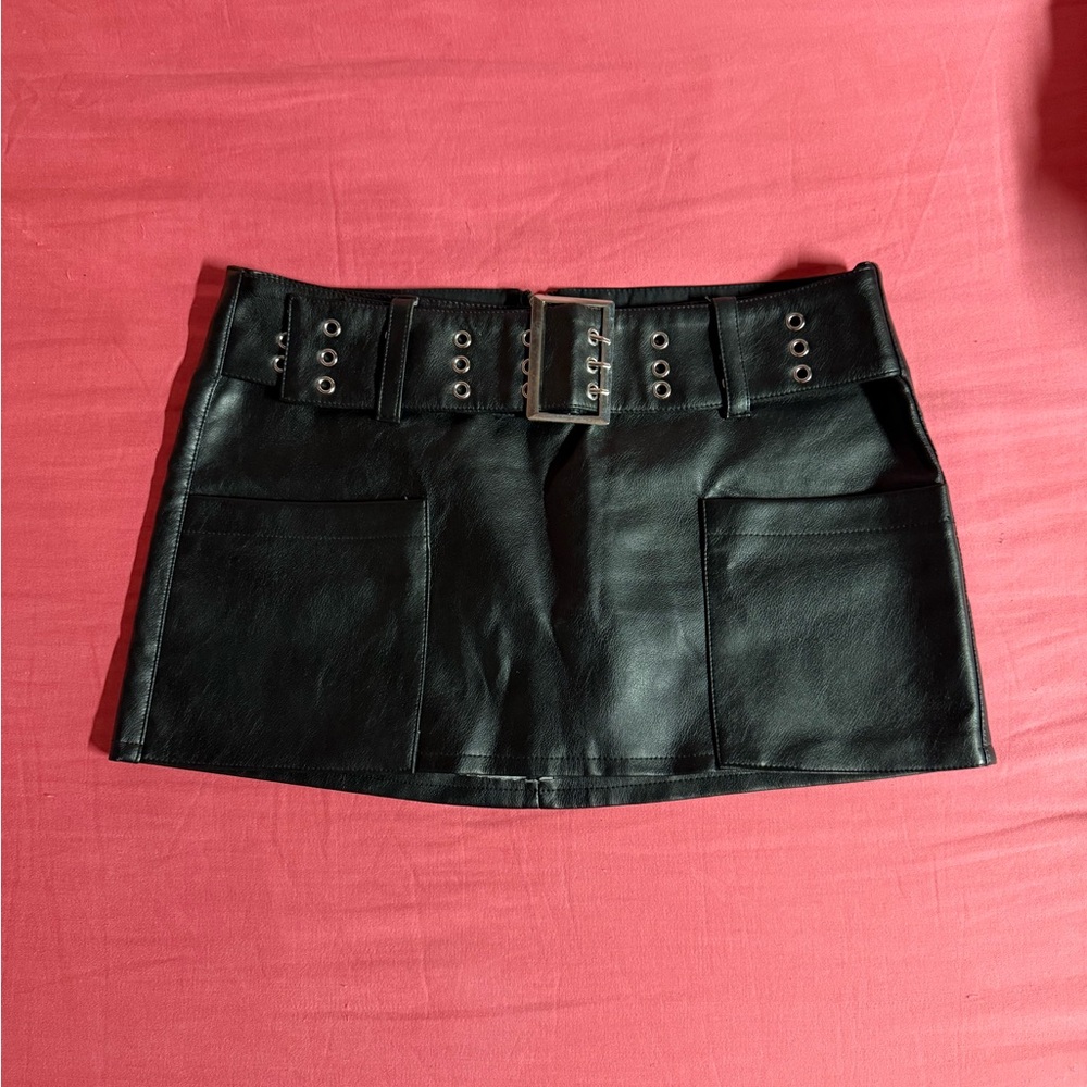 Current Mood Black Mini Skirt with Belt